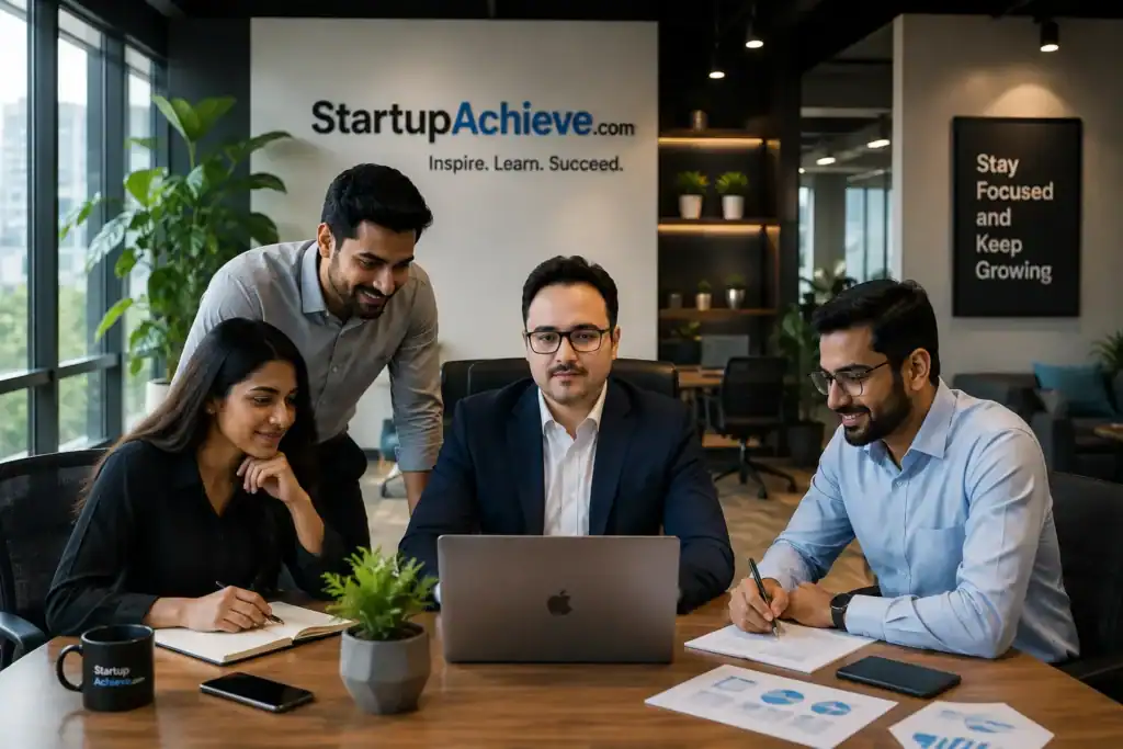 StartupAchieve team working together
